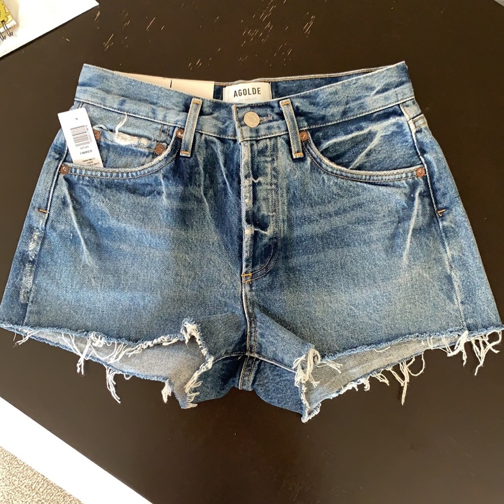 BNWT Agolde Parker shorts in swap meet dark - Picture 3 of 4